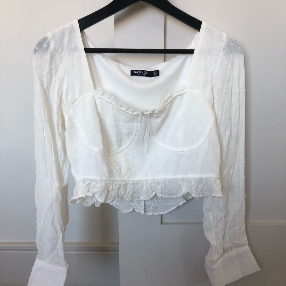 White corset crop top